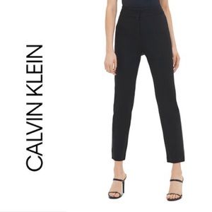 Calvin Klein Black Tuxedo Pants-“Leather” Stripe